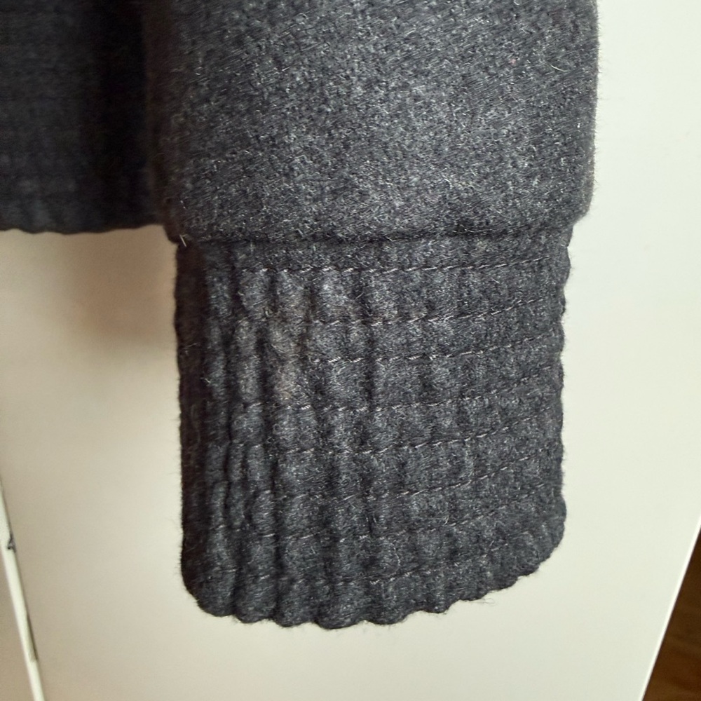 J. Crew Charcoal Wool Double-Breasted Pea Coat Bomber Jacket - Picture 5 of 8
